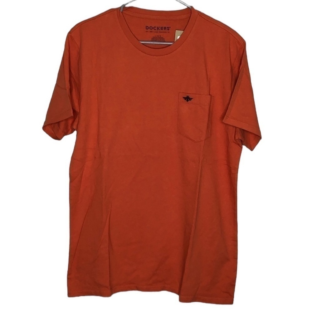Dockers orange crewneck tee, NWT, Large